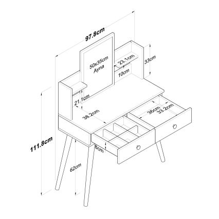 Dressing table 111,8x97,8 cm white