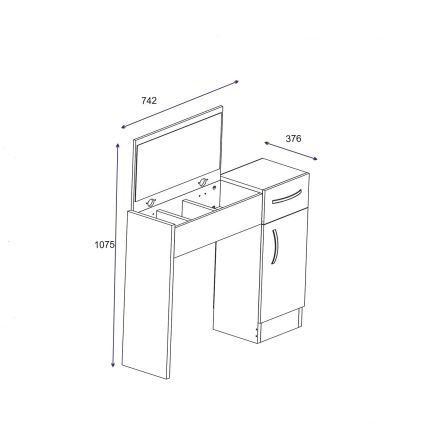 Dressing table INCI 108,8x74,2 cm white