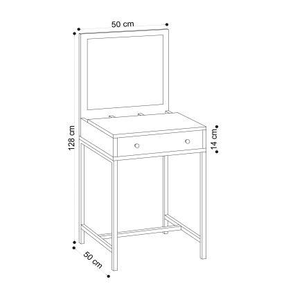 Dressing table MARY 128x50 cm brown/black