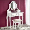 Dressing table SARA 80x130 cm + stool 45x37 cm white