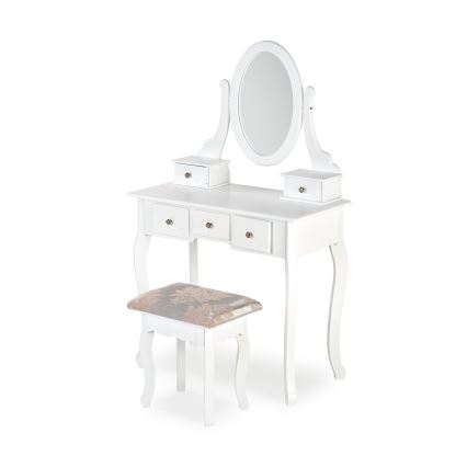 Dressing table SARA 80x130 cm + stool 45x37 cm white