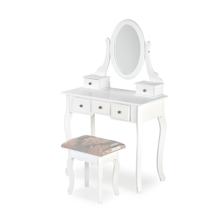 Dressing table SARA 80x130 cm + stool 45x37 cm white