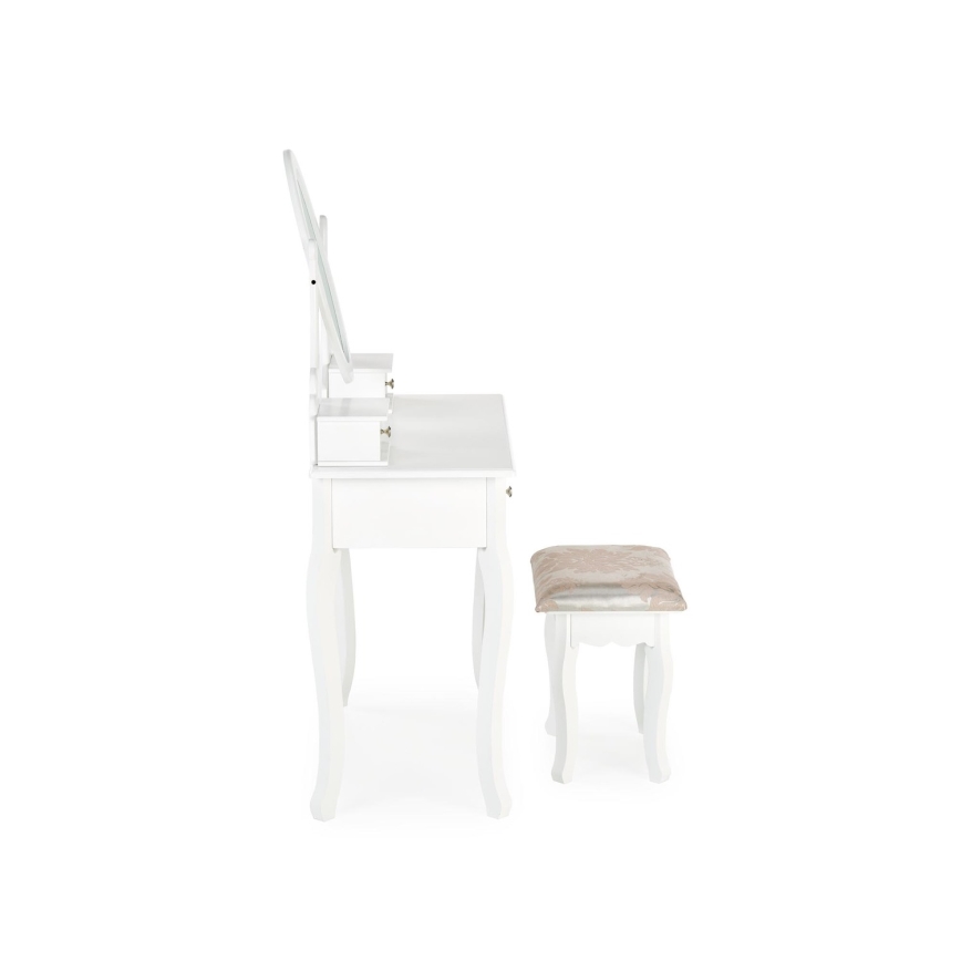 Dressing table SARA 80x130 cm + stool 45x37 cm white
