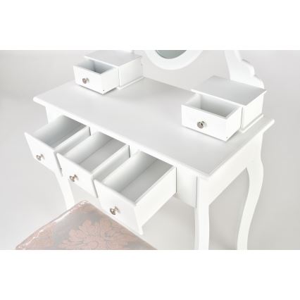 Dressing table SARA 80x130 cm + stool 45x37 cm white