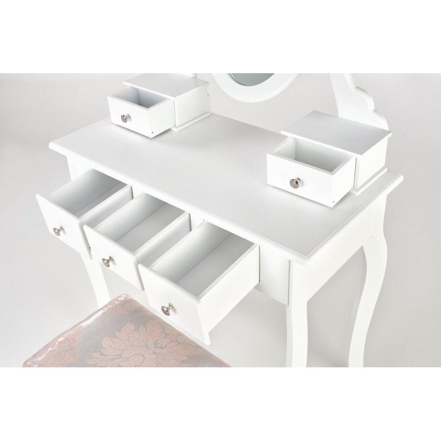 Dressing table SARA 80x130 cm + stool 45x37 cm white