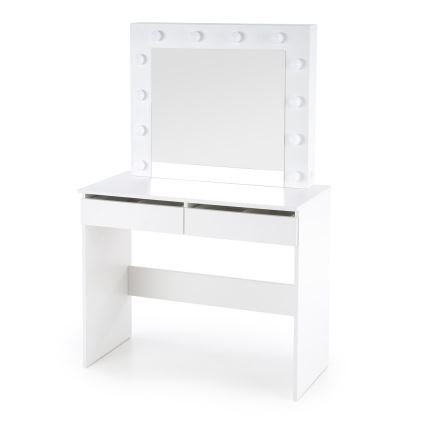 Dressing table with LED lighting HOLLYWOOD 140x94 cm white