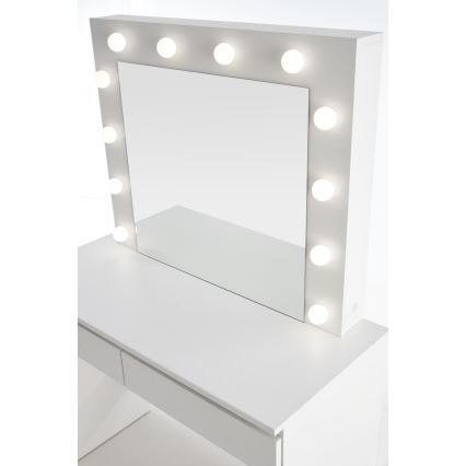 Dressing table with LED lighting HOLLYWOOD 140x94 cm white