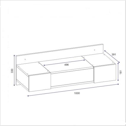 Dressing table ZAKKUM 33x100 cm anthracite