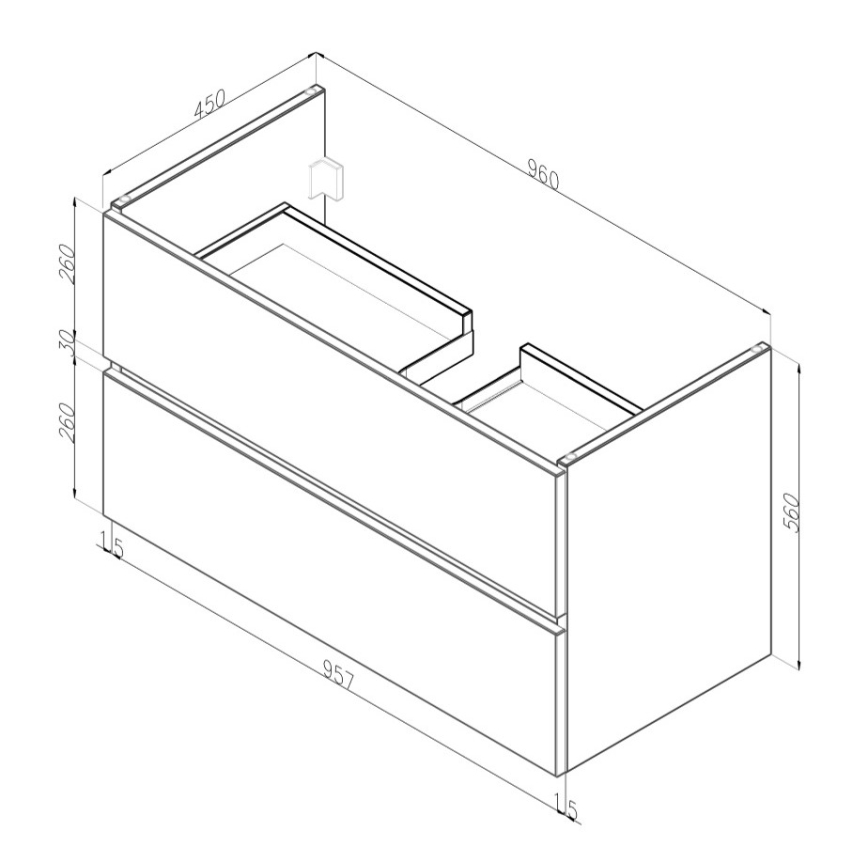 Dřevojas - BANO 100x47 cm Bathroom Cabinet with Basin, White