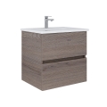 Dřevojas - BANO 60 x 47 cm bathroom vanity with basin, dark oak/white