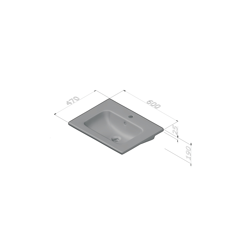 Dřevojas - BANO 60 x 47 cm bathroom vanity with basin, dark oak/white
