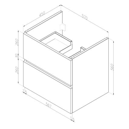 Dřevojas - BANO 60x47 cm Bathroom Vanity with Basin, White