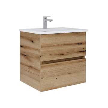 Dřevojas - BANO Bathroom Cabinet with Washbasin 60x47 cm Oak/White