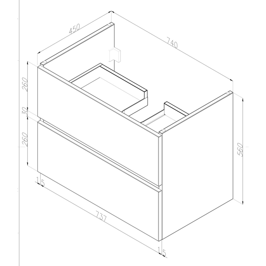 Dřevojas - BANO bathroom vanity with basin 78x47 cm, white