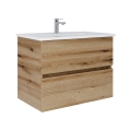 Dřevojas - Bathroom vanity unit with basin BANO 78x47 cm oak/white