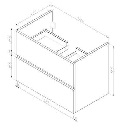 Dřevojas - Bathroom vanity unit with basin BANO 78x47 cm oak/white