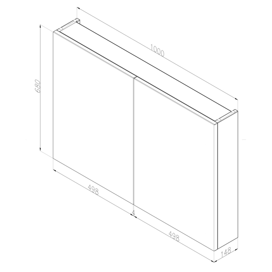 Dřevojas - Mirrored Bathroom Cabinet NEXI 100x68 cm Dark Oak