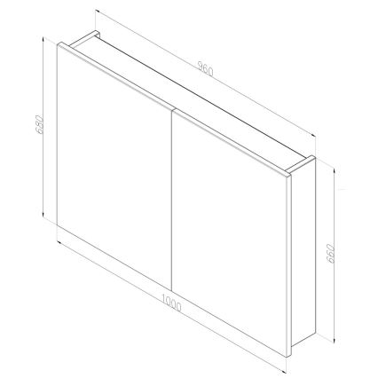Dřevojas - Mirrored Bathroom Cabinet NEXI 100x68 cm, Oak