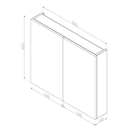 Dřevojas - Mirrored Bathroom Cabinet NEXI 80x68 cm White