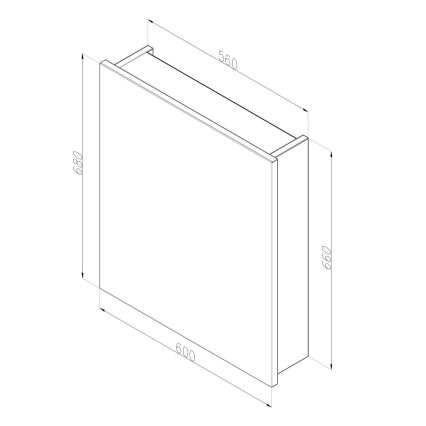Dřevojas - NEXI 60x68 cm Mirrored Bathroom Cabinet, Dark Oak