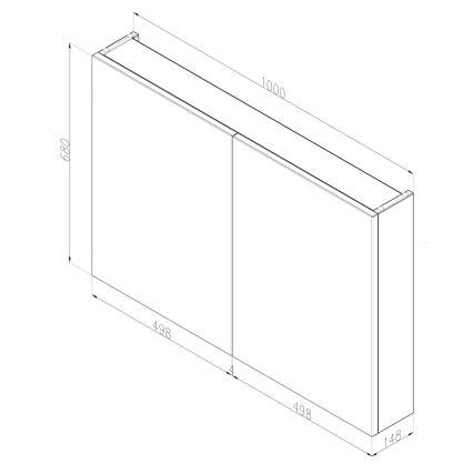 Dřevojas - NEXI Mirrored Bathroom Cabinet 100 x 68 cm, White