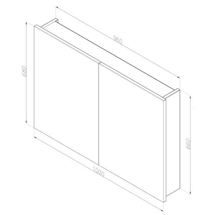 Dřevojas - NEXI Mirrored Bathroom Cabinet 100x68 cm, Dark Oak