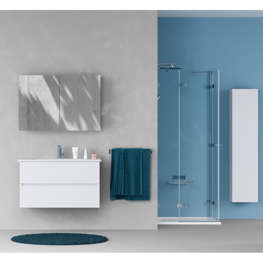 Dřevojas - NEXI Mirrored Bathroom Cabinet 100x68 cm White