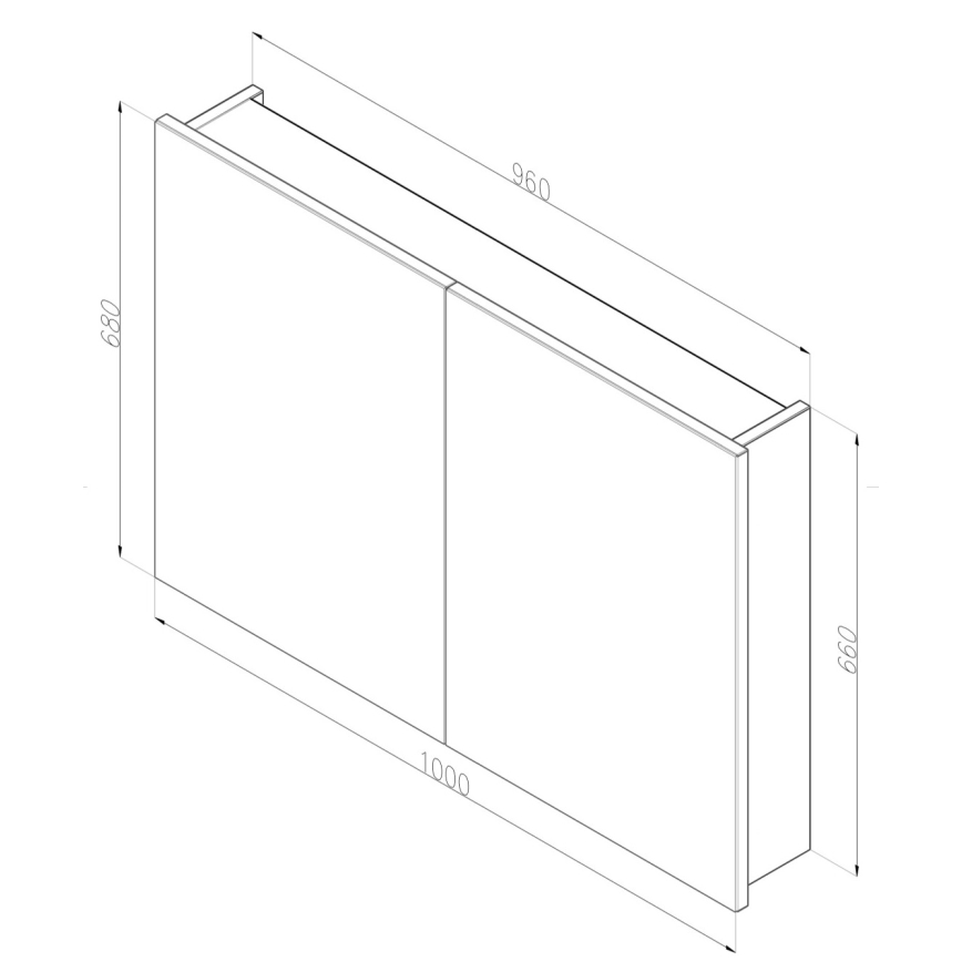 Dřevojas - NEXI Mirrored Bathroom Cabinet 100x68 cm White