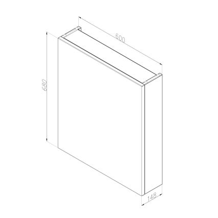 Dřevojas - NEXI Mirrored Bathroom Cabinet 60 x 68 cm, White