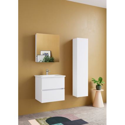 Dřevojas - NEXI Mirrored Bathroom Cabinet 60x68 cm, White