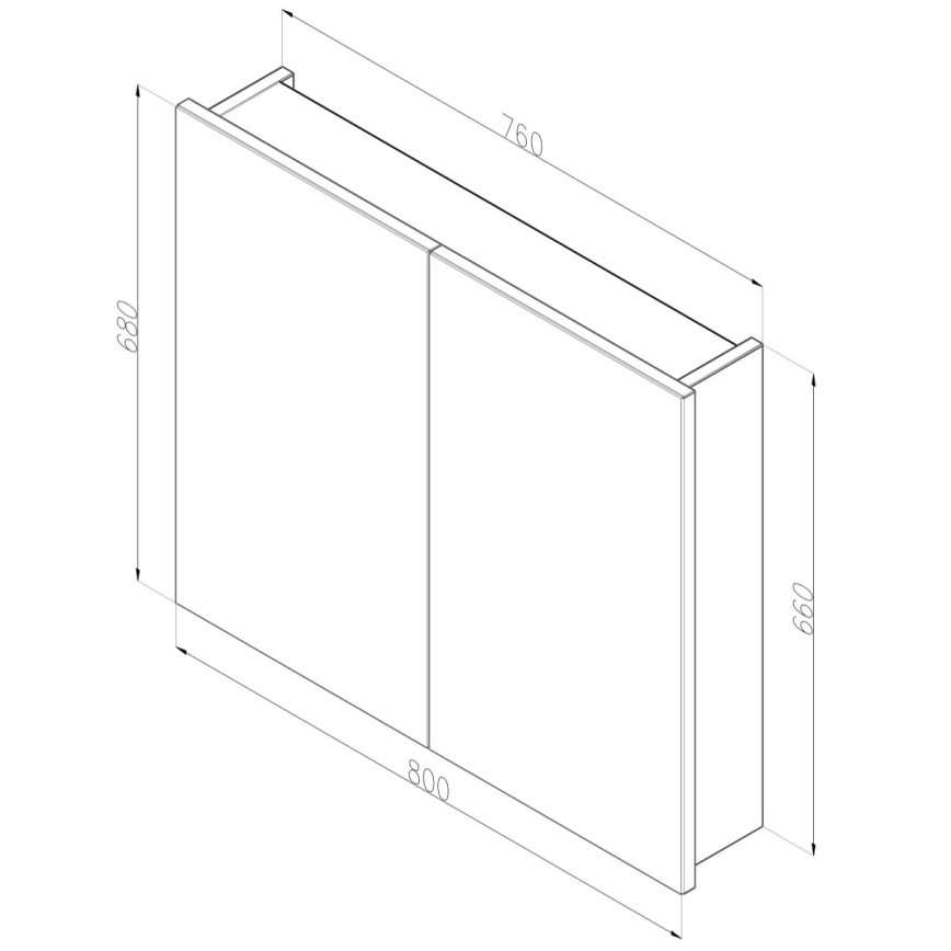 Dřevojas - NEXI Mirrored Bathroom Cabinet 80x68 cm, Dark Oak