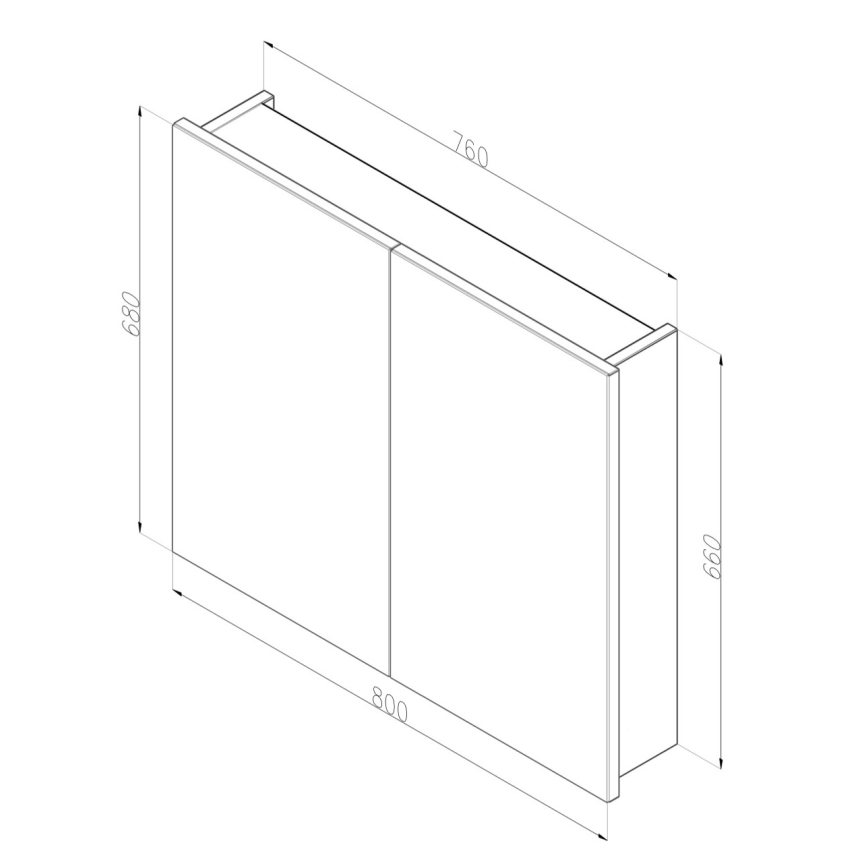 Dřevojas - NEXI Mirrored Bathroom Cabinet 80x68 cm Oak