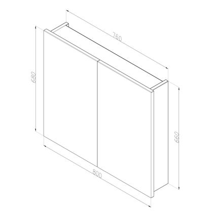 Dřevojas - NEXI Mirrored Bathroom Cabinet 80x68 cm White