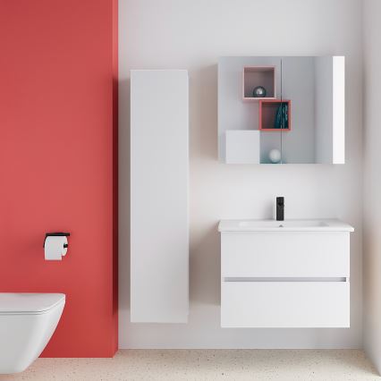 Dřevojas - ZYLO Wall-hung Bathroom Cabinet 35x155 cm White