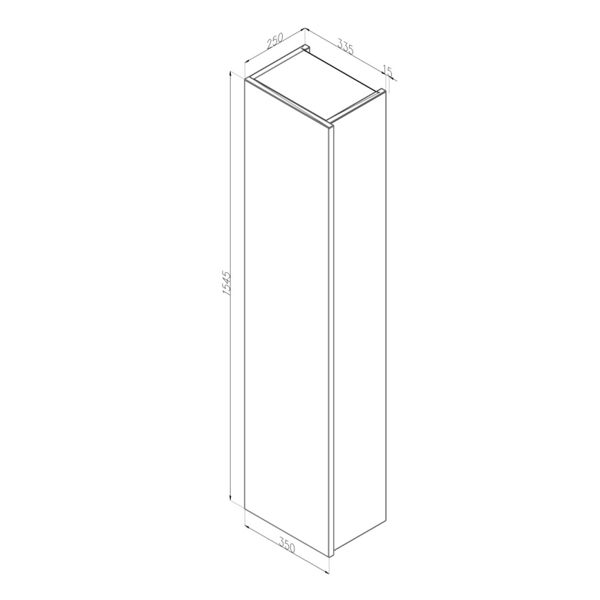 Dřevojas - ZYLO Wall-Mounted Bathroom Cabinet 35 x 155 cm, Oak