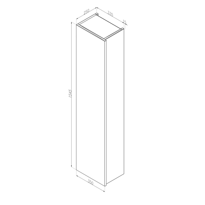 Dřevojas - ZYLO Wall-mounted Bathroom Cabinet 35x155 cm Dark Oak