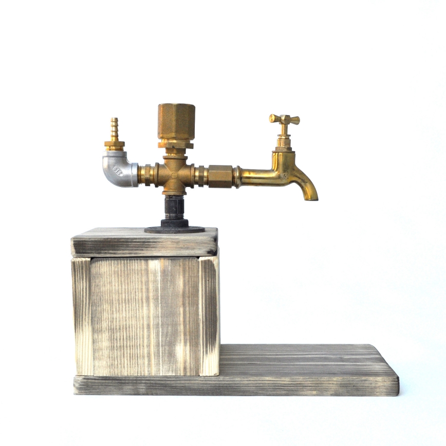 Drink dispenser 30x32 cm gold/spruce
