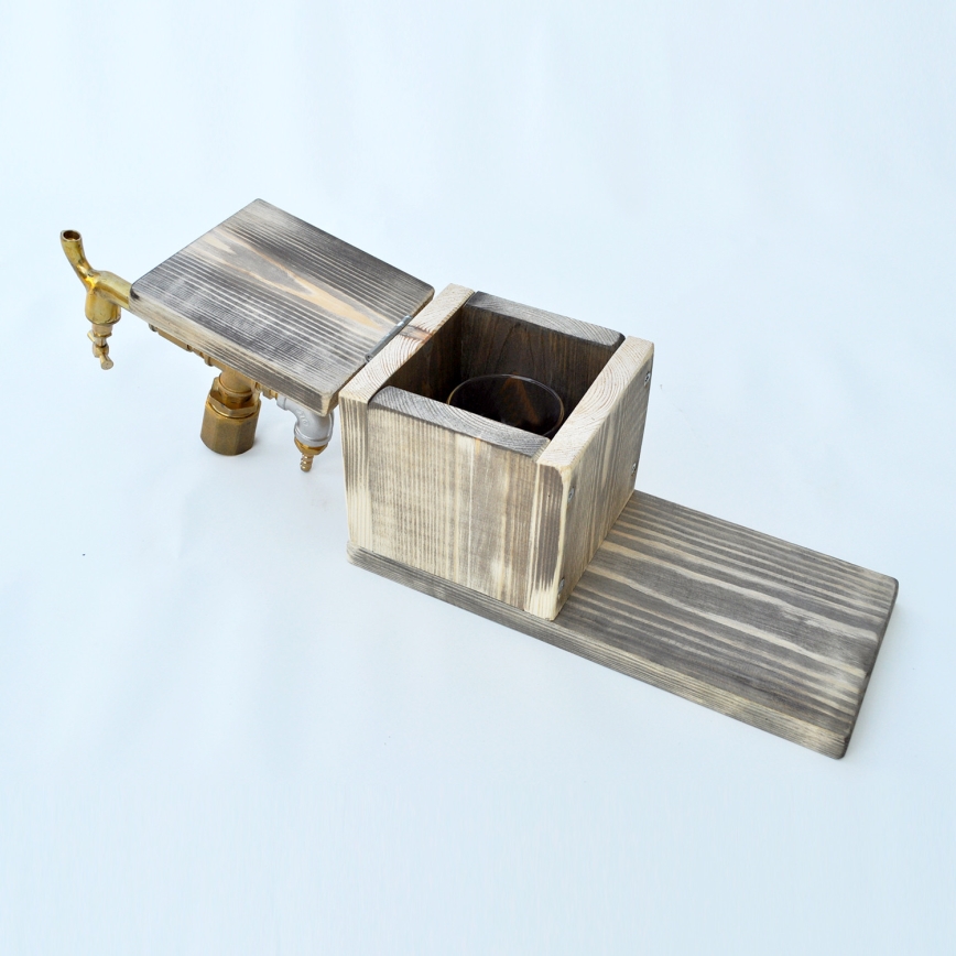 Drink dispenser 30x32 cm gold/spruce