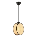 DRUM cable-hung pendant light 1xE27/60W/230V beige/black