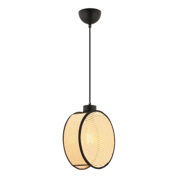 DRUM cable-hung pendant light 1xE27/60W/230V beige/black