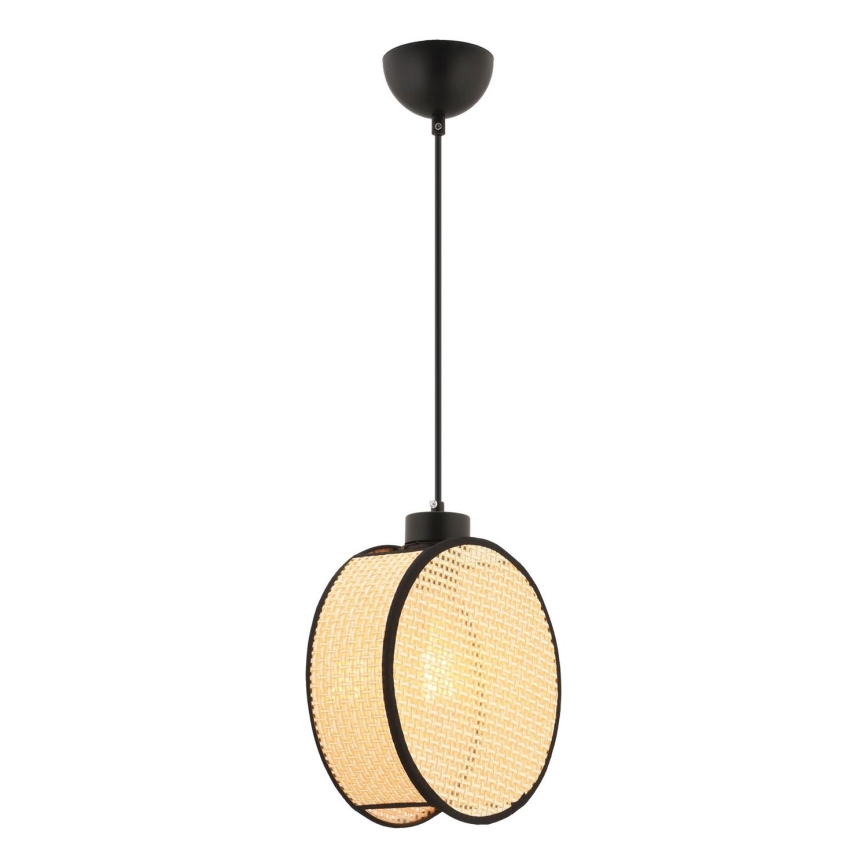 DRUM cable-hung pendant light 1xE27/60W/230V beige/black