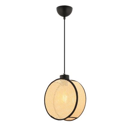 DRUM cable-hung pendant light 1xE27/60W/230V beige/black