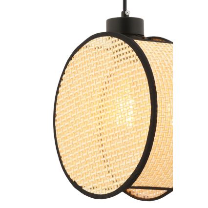 DRUM cable-hung pendant light 1xE27/60W/230V beige/black
