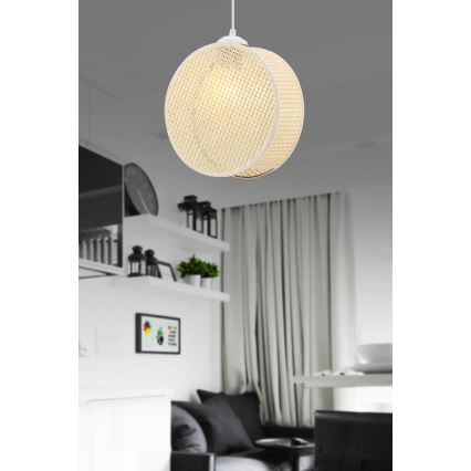 DRUM Cable Pendant Light 1xE27/60W/230V, Cream