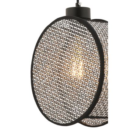 DRUM cable-suspended pendant light 1xE27/60W/230V gray/black