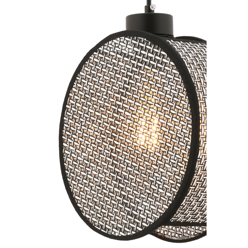 DRUM cable-suspended pendant light 1xE27/60W/230V gray/black