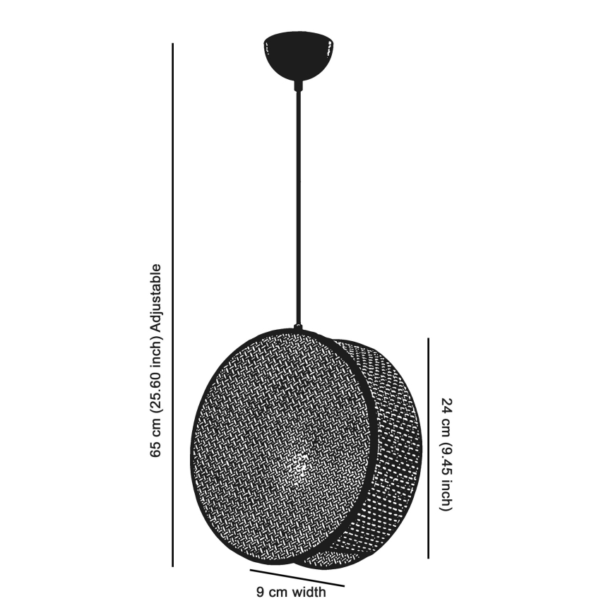 DRUM cable-suspended pendant light 1xE27/60W/230V gray/black
