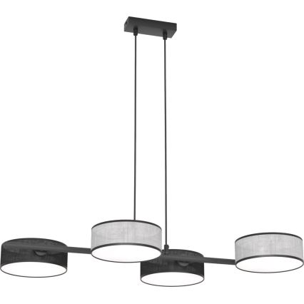 DRUMZ cable-hung chandelier, 4×E14/10W/230V — black/grey