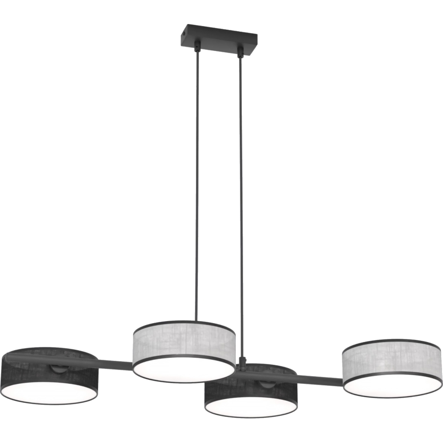 DRUMZ cable-hung chandelier, 4×E14/10W/230V — black/grey