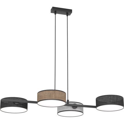 DRUMZ cable-suspended chandelier 4xE14/10W/230V — black/brown/gray